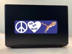 10in x 3in Peace Love Cougars Bumper Sticker School Mascot Vehicle Decal