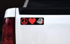 10in x 3in Peace Love Bulldogs Magnet School Mascot Car Truck Bu