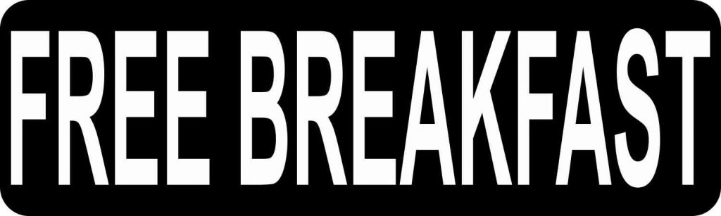 10in x 3in Free Breakfast Sticker Vinyl Business Door Sign Decal ...