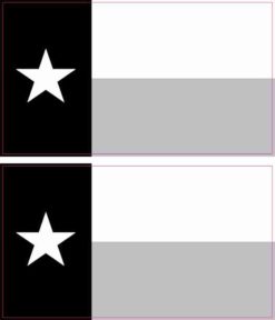 Black and White Texas Flag Stickers