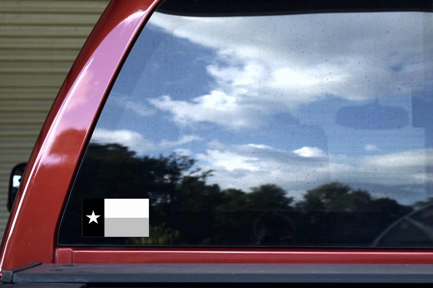 4.25in X 2.5in Black and White Texas Flag Stickers Vinyl Vehicle Decals