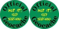 [2x] 3in x 3in Keep Searching Geocache Stickers