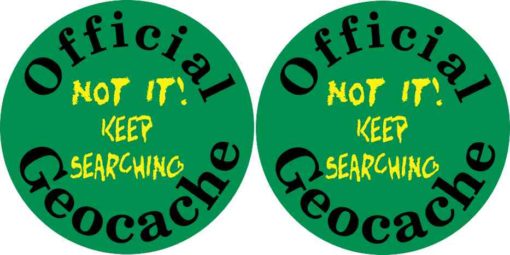 [2x] 3in x 3in Keep Searching Geocache Stickers