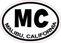 Oval MC Malibu California Sticker