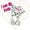 Pink I Love My Yorkie Heart Sticker