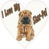 Shar-Pei heart sticker