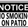 No Smoking On Patio