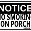 no smoking on porch sticker