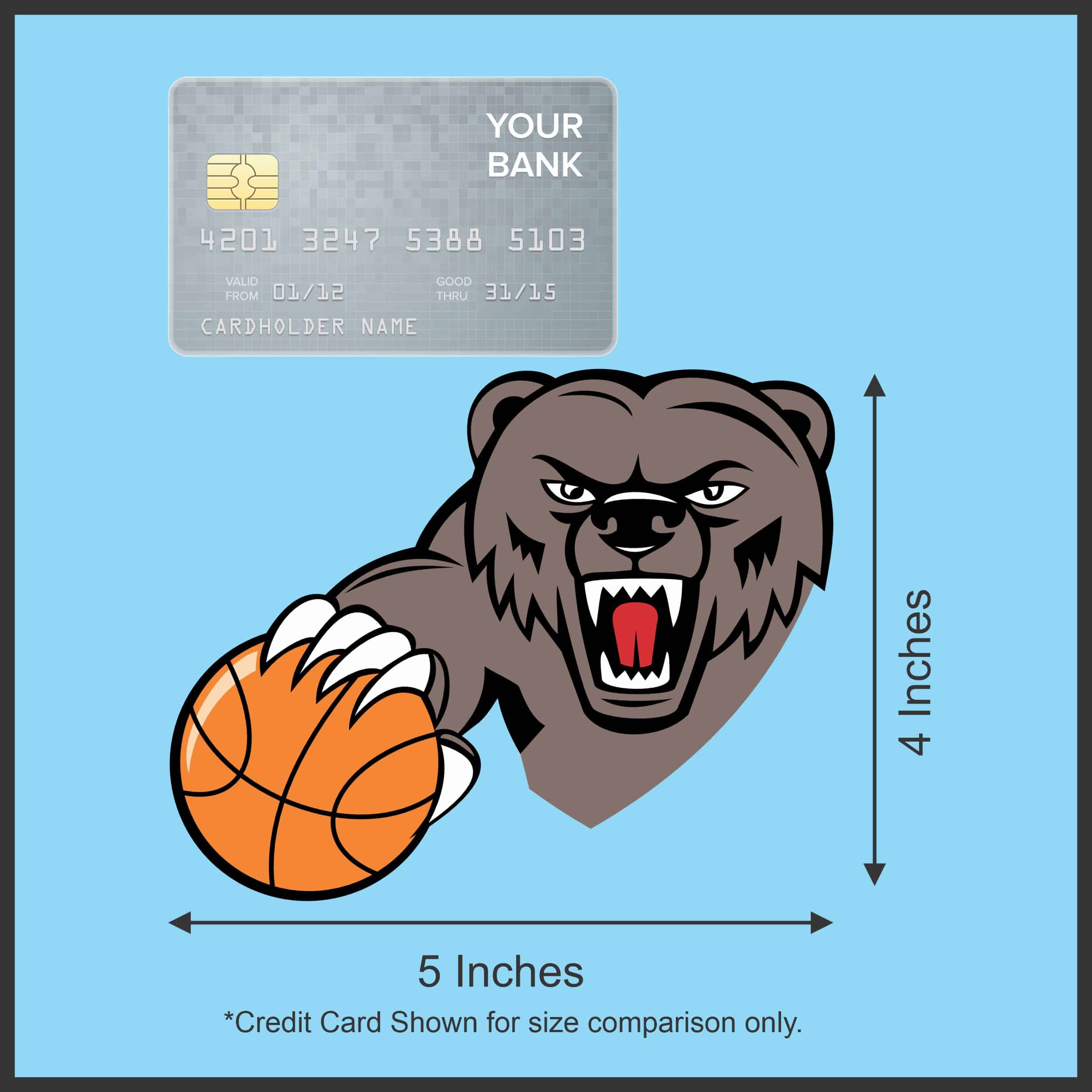5inx4in Basketball Bear Mascot Sticker Vinyl School Decal Bumper Stickers - Image 6