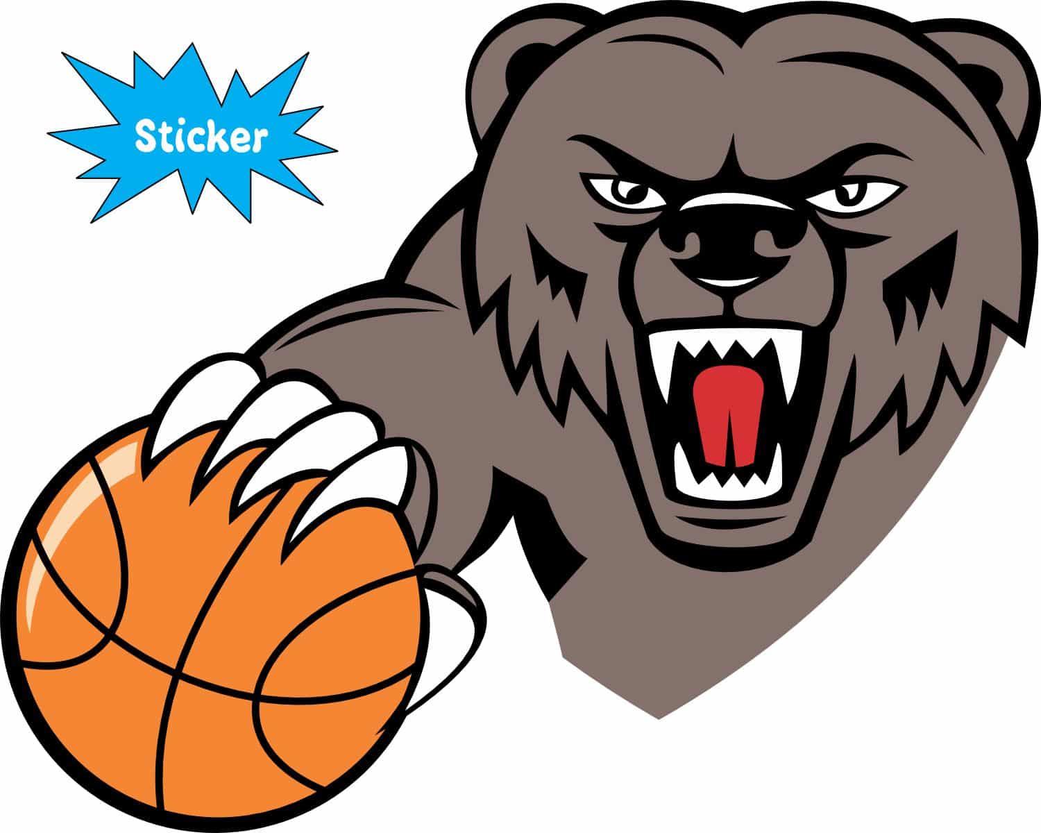 5inx4in Basketball Bear Mascot Sticker Vinyl School Decal Bumper Stickers - Image 2