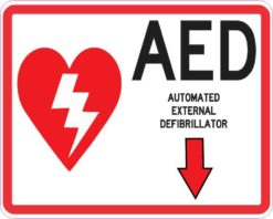 Arrow AED Sticker