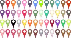 [52x] Assorted Colors Map Pointer Stickers