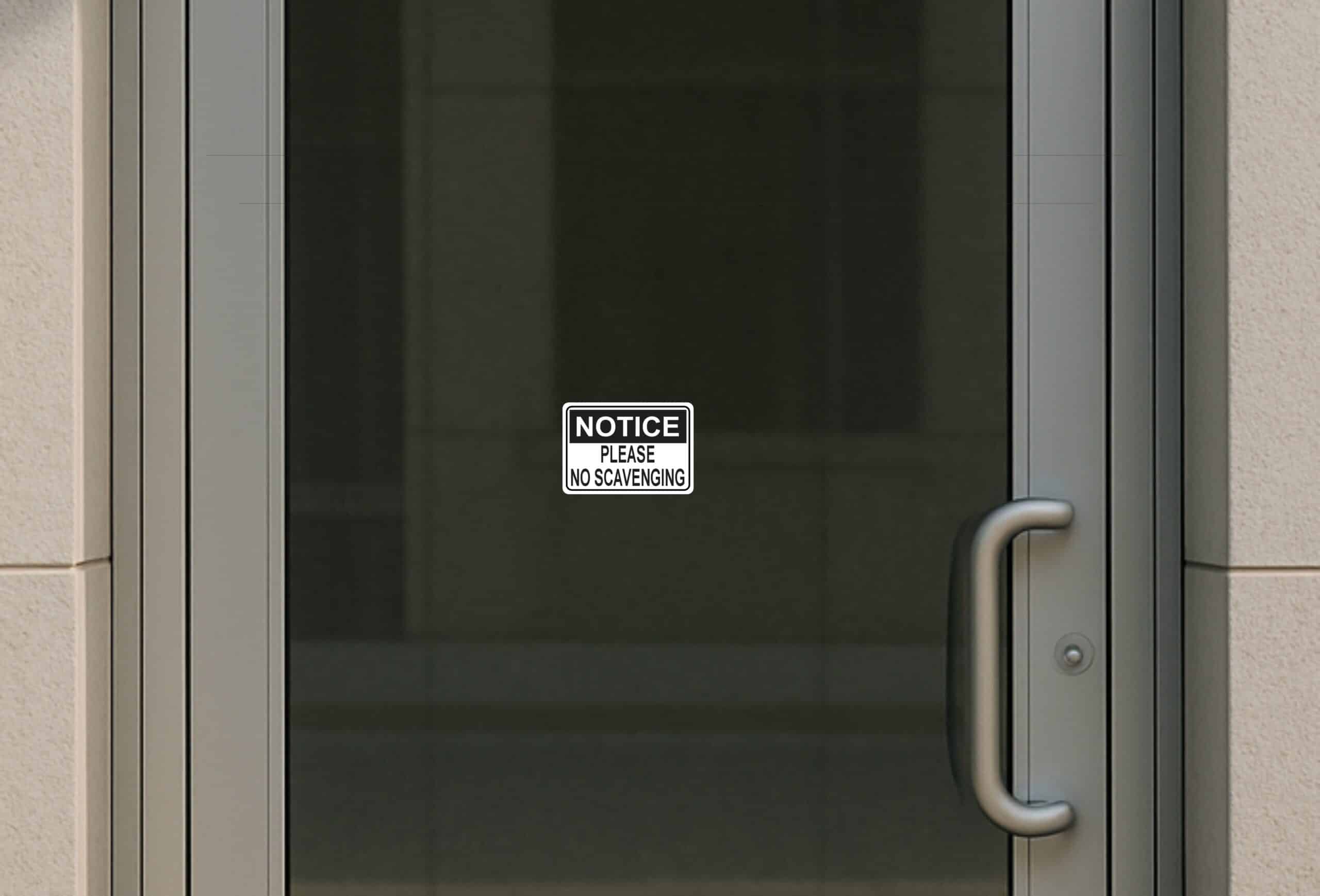 5in x 3.5in Notice Please No Scavenging Sticker Decal Business Stickers