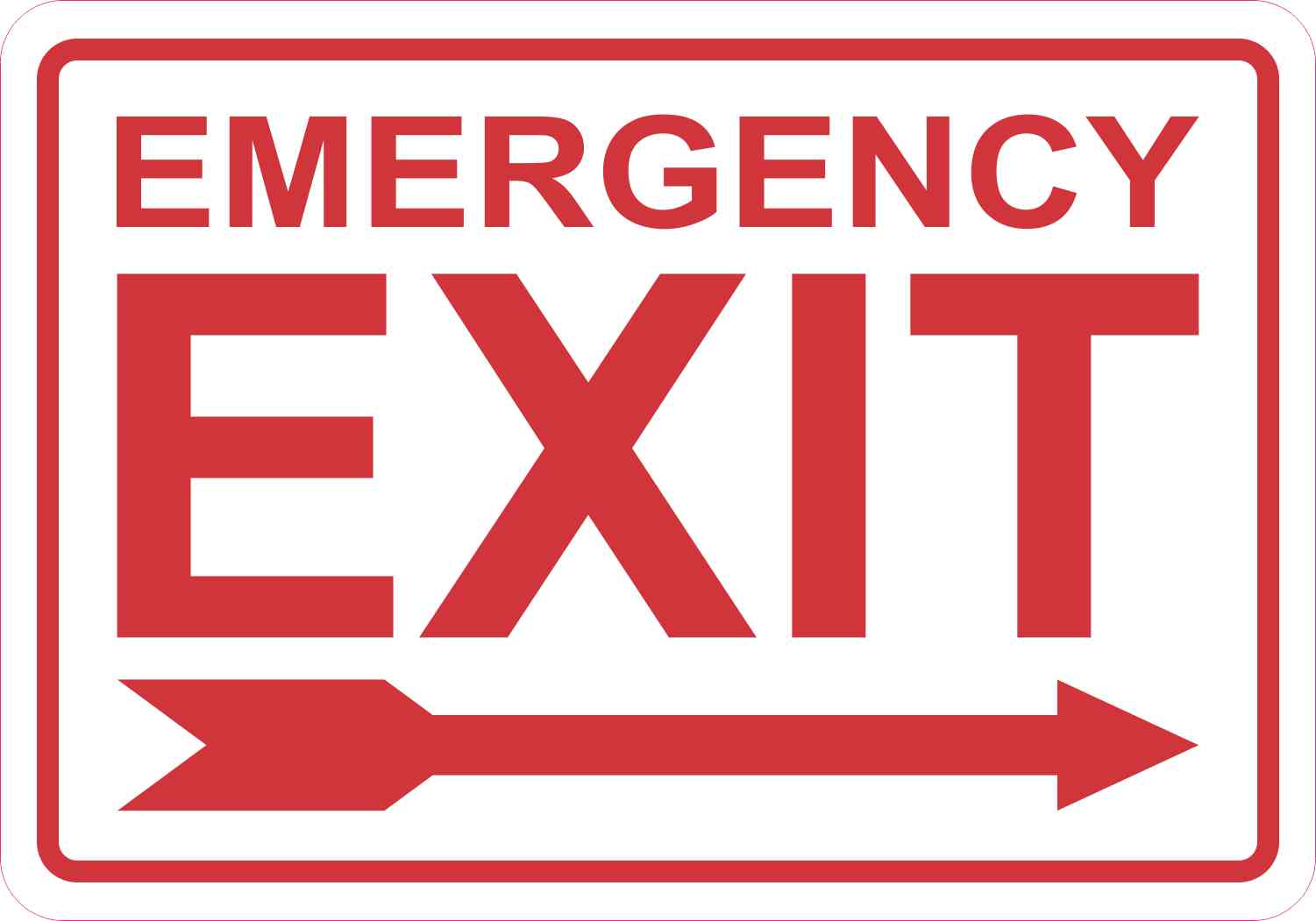 10in x 7in Right Arrow Emergency Exit Sticker Vinyl Business Sign Decal
