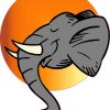 Circle Elephant Sticker