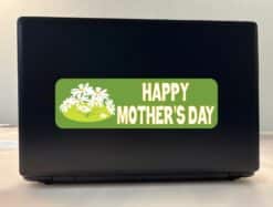 10in x 3in Green Happy Mother's Day Bumper Sticker Vinyl Holiday Decal
