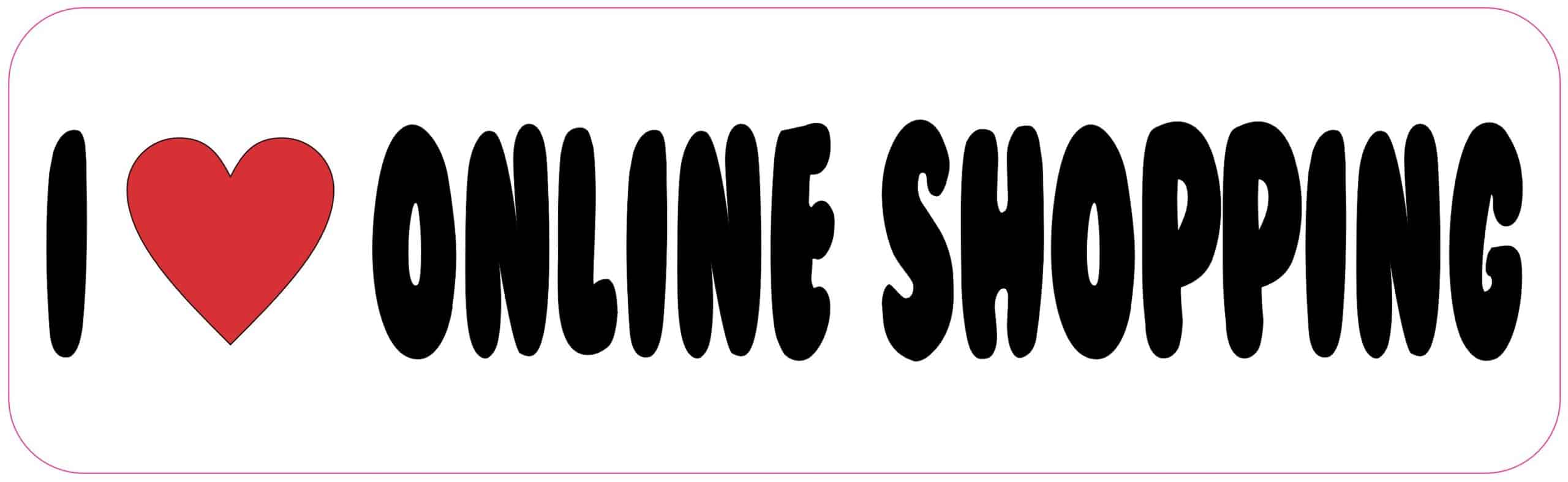 10in x 3in I Love Online Shopping Magnet