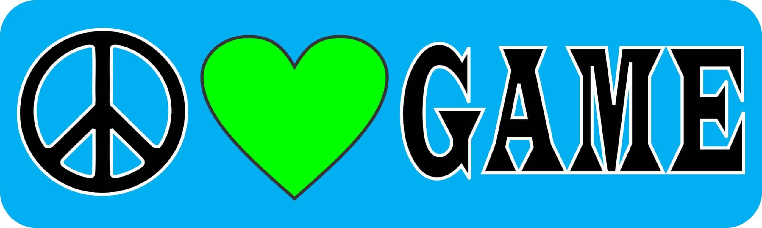 10in x 3in Peace Love Game Magnet Vinyl Magnetic Hobby Vehicle