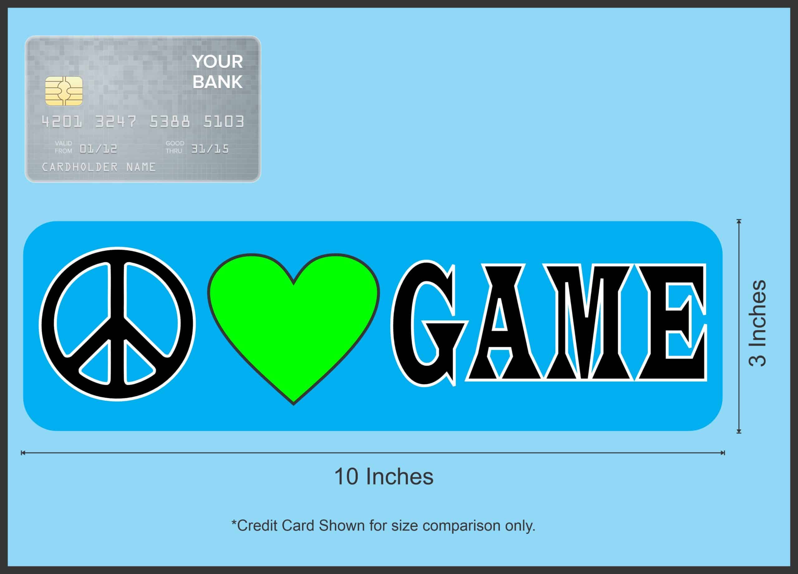 10in x 3in Peace Love Game Magnet Vinyl Magnetic Hobby Vehicle
