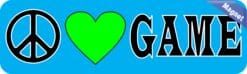10in x 3in Peace Love Game Magnet Vinyl Magnetic Hobby Vehicle