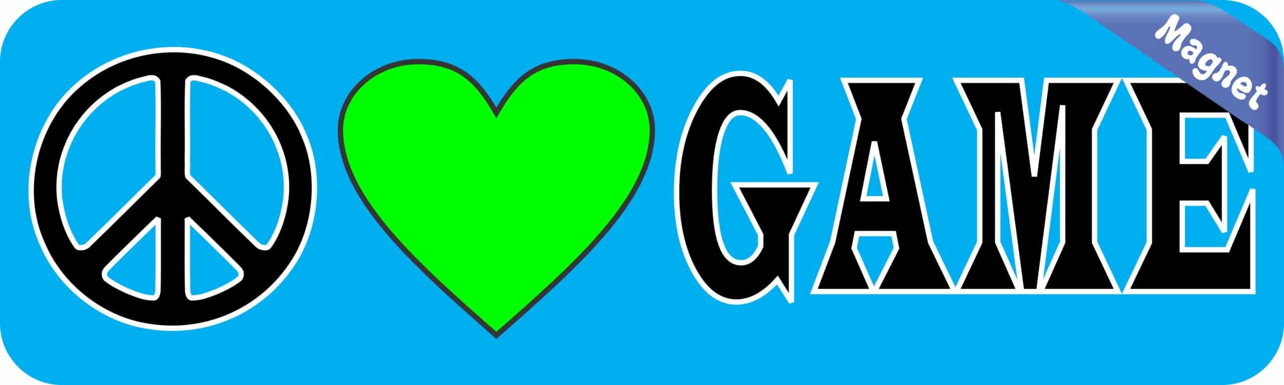 10in x 3in Peace Love Game Magnet Vinyl Magnetic Hobby Vehicle