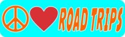 10in x 3in Peace Love Road Trips Magnet Vinyl Magnetic Travel Vehicle