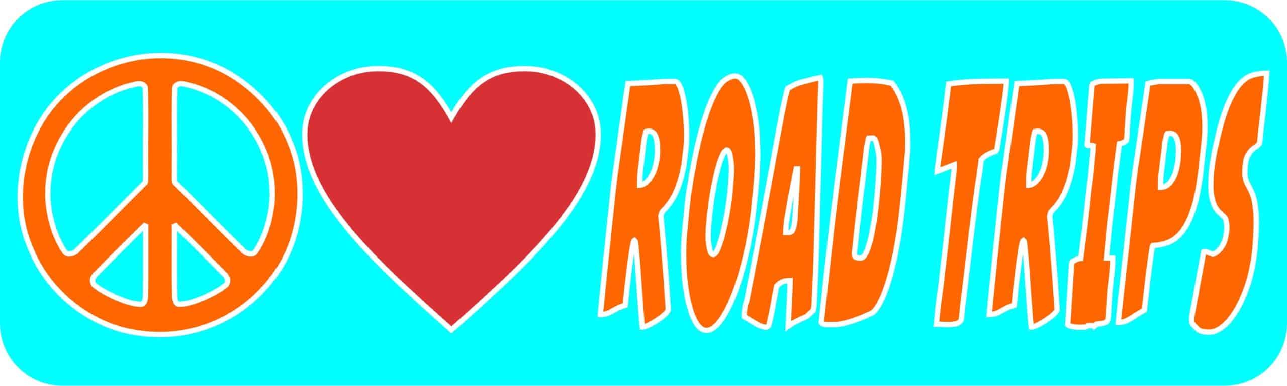 10in x 3in Peace Love Road Trips Bumper Sticker