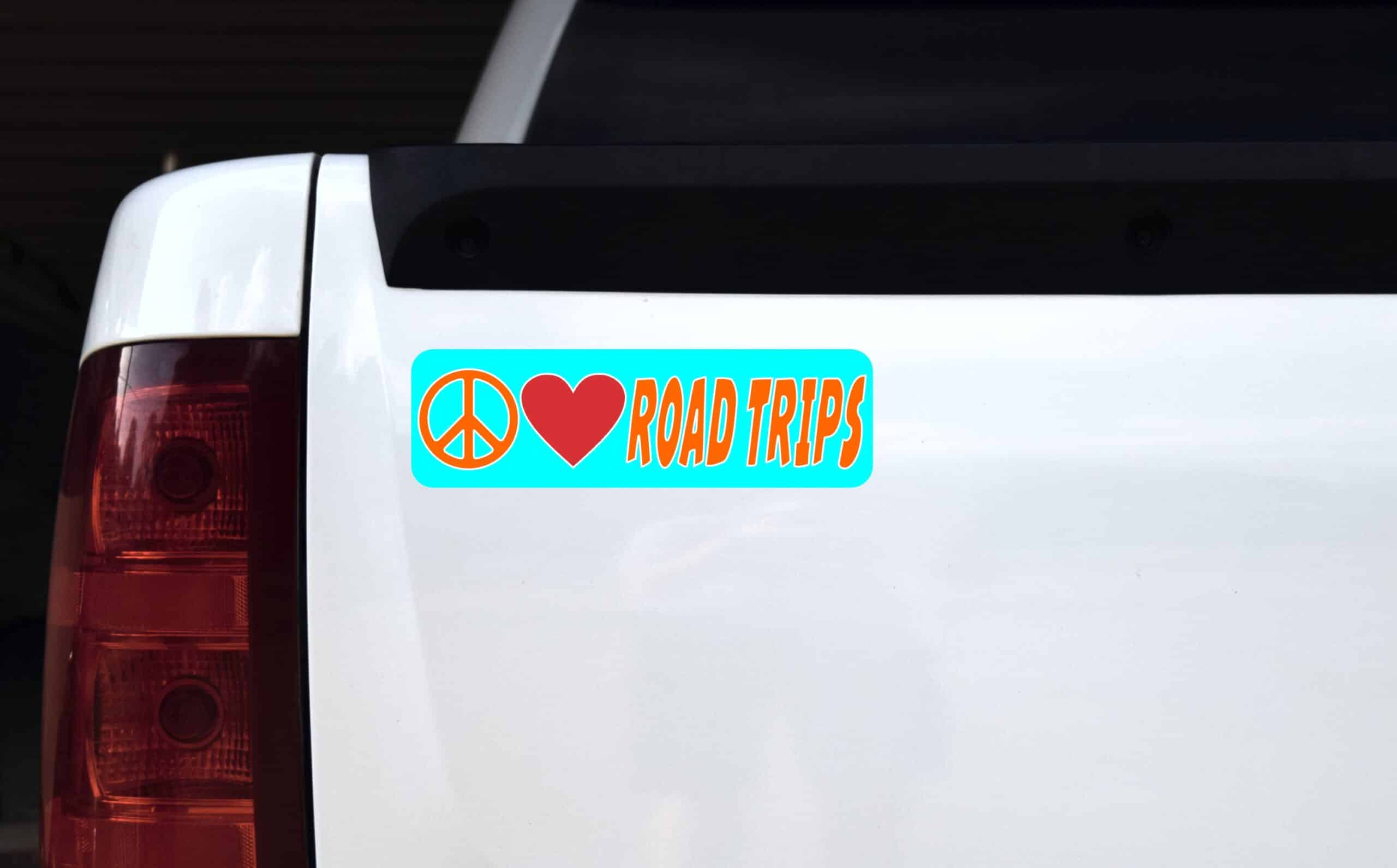 10in x 3in Peace Love Road Trips Bumper Sticker
