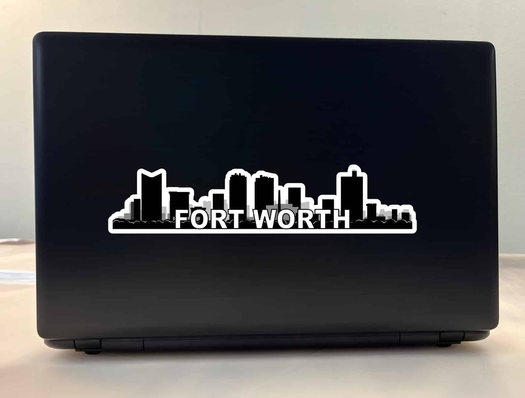 10in x 2.25in Fort Worth Skyline Sticker Vinyl Vehicle Travel Stickers