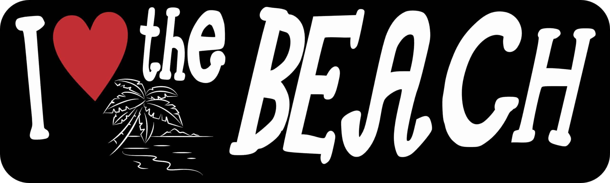10in x 3in I Heart The Beach Bumper Sticker Vinyl Vehicle Hobby Sticker