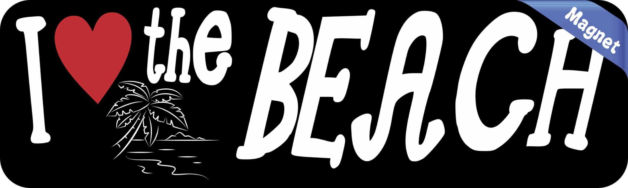 10in x 3in I Heart The Beach Magnet Vinyl Vehicle Hobbies Bumper Magnet