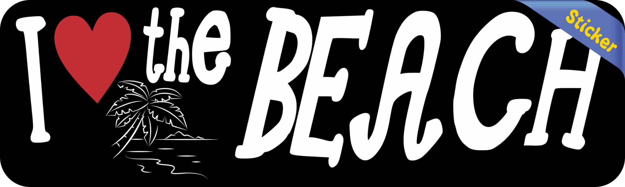 10in x 3in I Heart The Beach Bumper Sticker Vinyl Vehicle Hobby Sticker