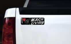 10in x 3in I Love Beach Living Magnet Vinyl Vehicle Travel Bumper Magnets