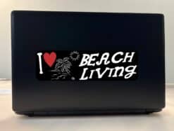 10in x 3in I Love Beach Living Bumper Sticker Vinyl Hobby Vehicle Decal