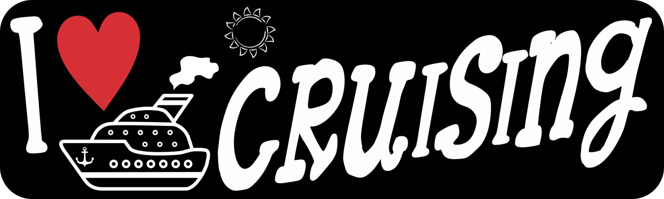 10in x 3in I Love Cruising Bumper Sticker Vinyl Travel Decal Hobby Stickers