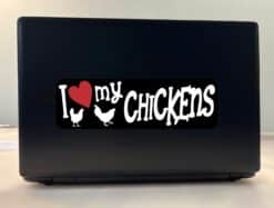 10in x 3in I Love My Chickens Bumper Sticker Vinyl Animal Vehicle Decal