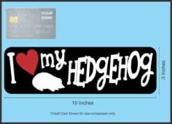 10in x 3in I Love My Hedgehog Bumper Sticker Vinyl Animal Vehicl