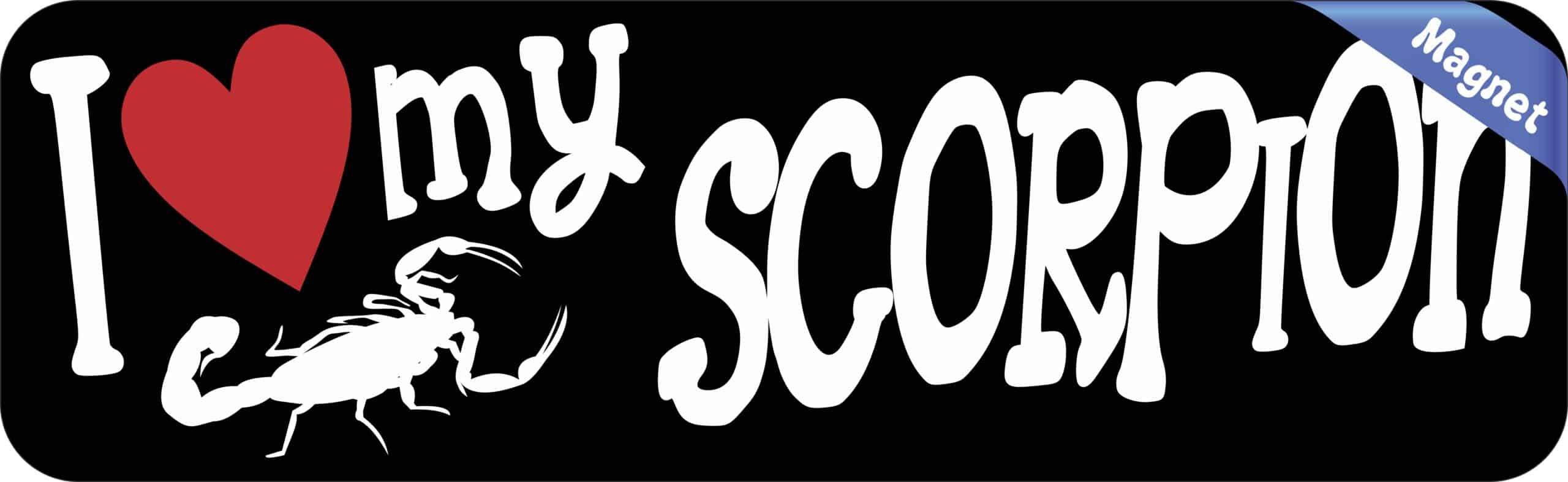 10in x 3in I Love My Scorpion Magnet Vinyl Animal Vehicle Bumper Magnets