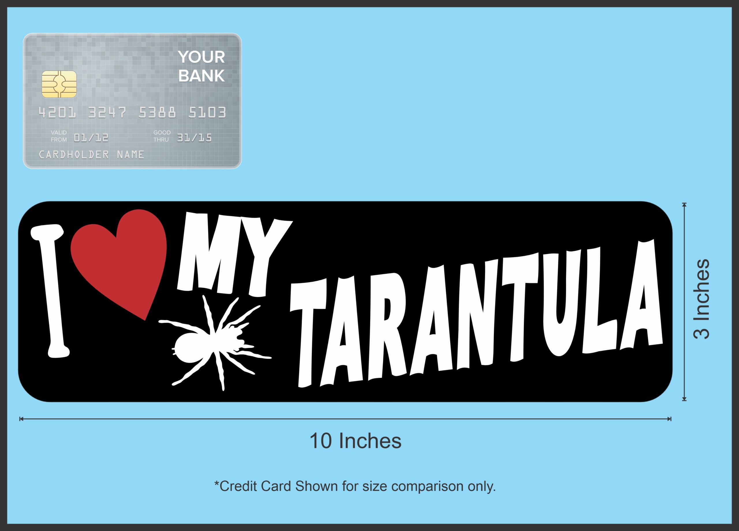 10in x 3in I Love My Tarantula Bumper Sticker Vinyl Animal Vehic