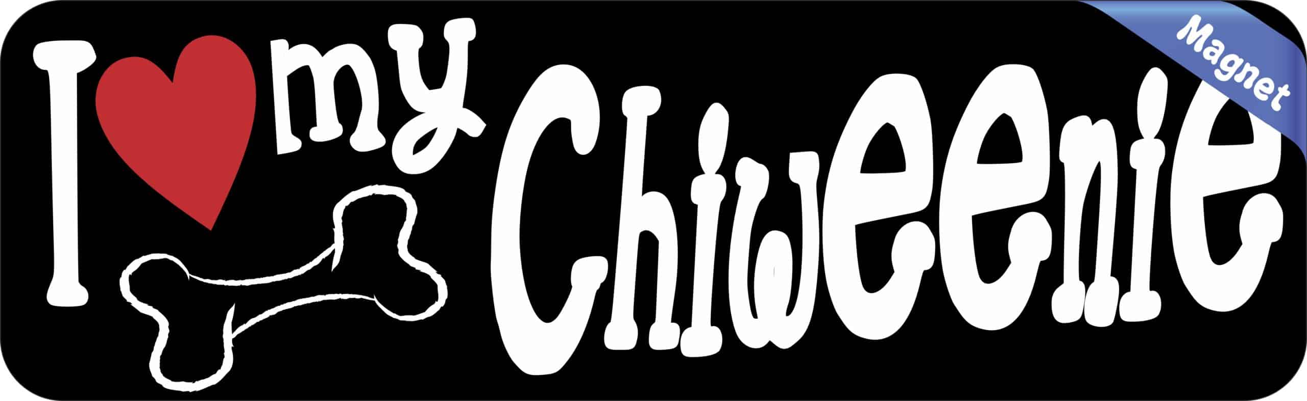 10in x 3in I Love My Chiweenie Magnet Vinyl Dog Animal Vehicle M