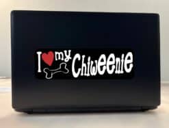 10in x 3in I Love My Chiweenie Bumper Sticker Vinyl Animal Vehicle Decal