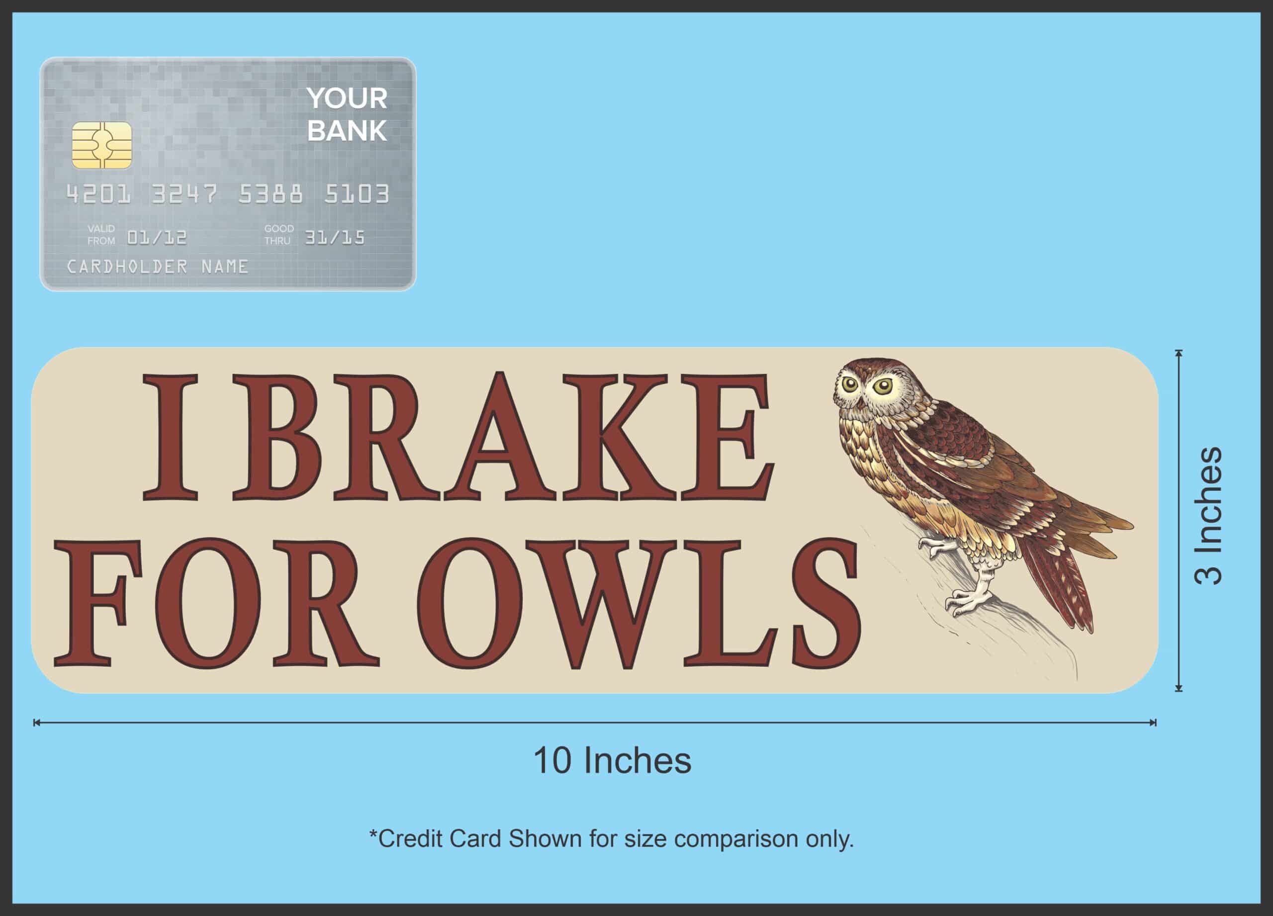 10in x 3in I Brake for Owls Magnet Magnetic Animal Bumper Bird Magnets