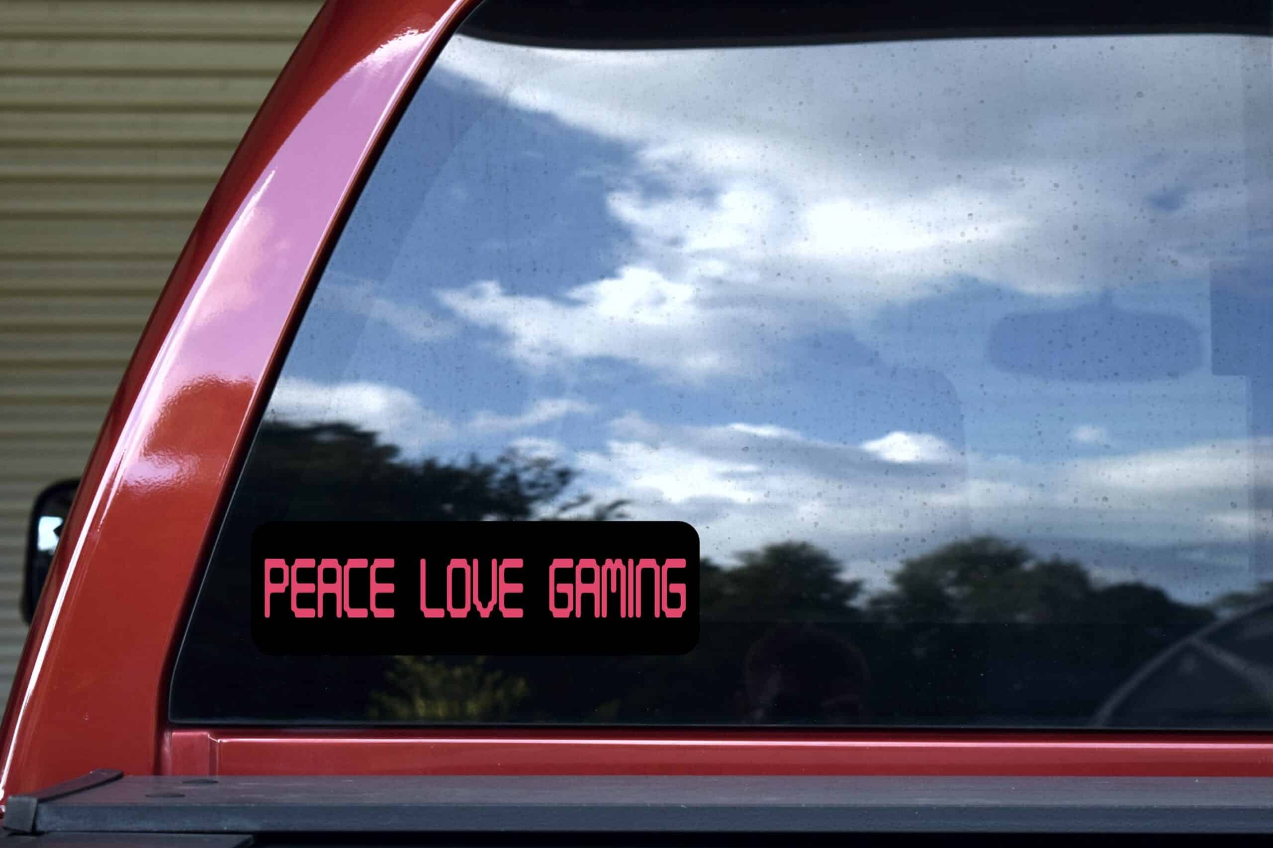10in x 3in Peace Love Gaming Bumper Sticker Vinyl Video Game Vehicle Decal