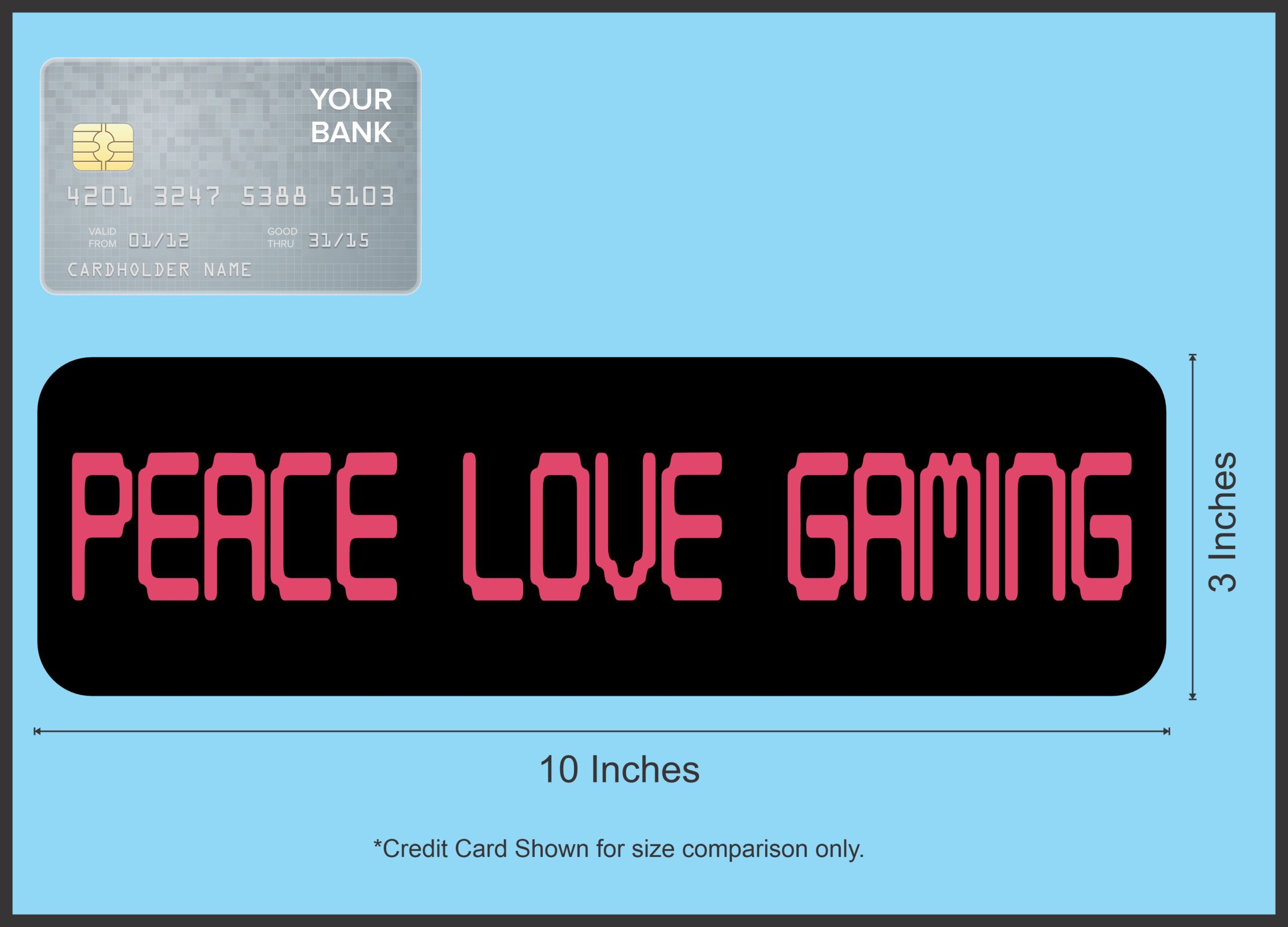 10in x 3in Peace Love Gaming Bumper Sticker Vinyl Video Game Vehicle Decal