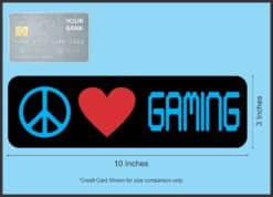 10in x 3in Blue Peace Love Gaming Bumper Sticker Video Game Vehicle Decal