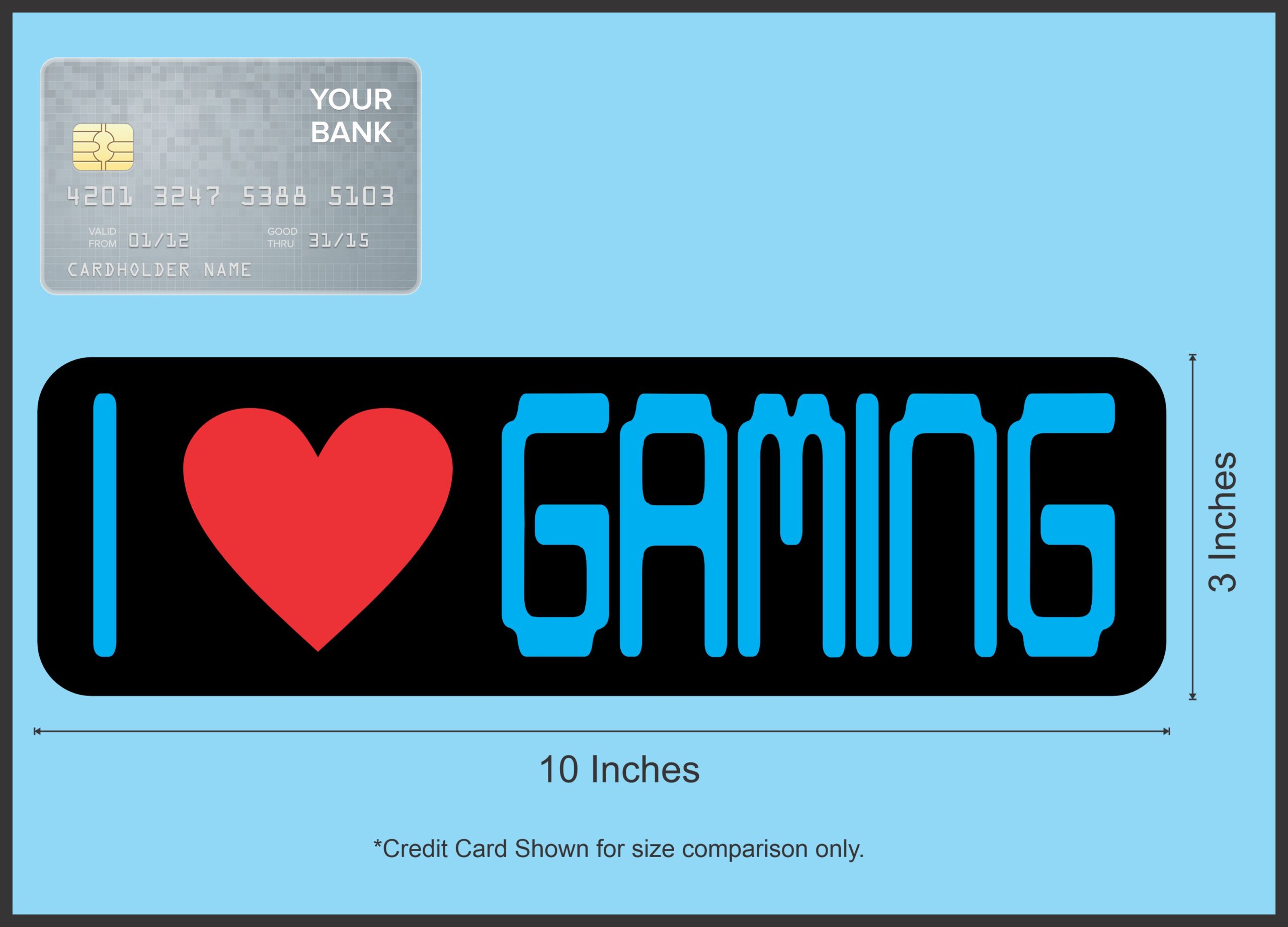10in x 3in I Love Gaming Magnet Magnetic Video Game Vehicle Bumper