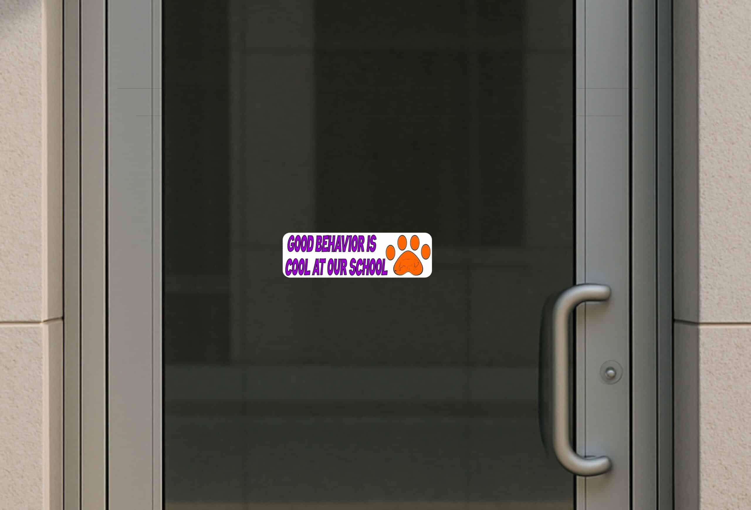 10in x 3in Purple Panther Good Behavior Is Cool at Our School Bu