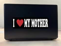 10in x 3in I Heart My Mother Bumper Sticker Vinyl Inspiration Vehicle Decal