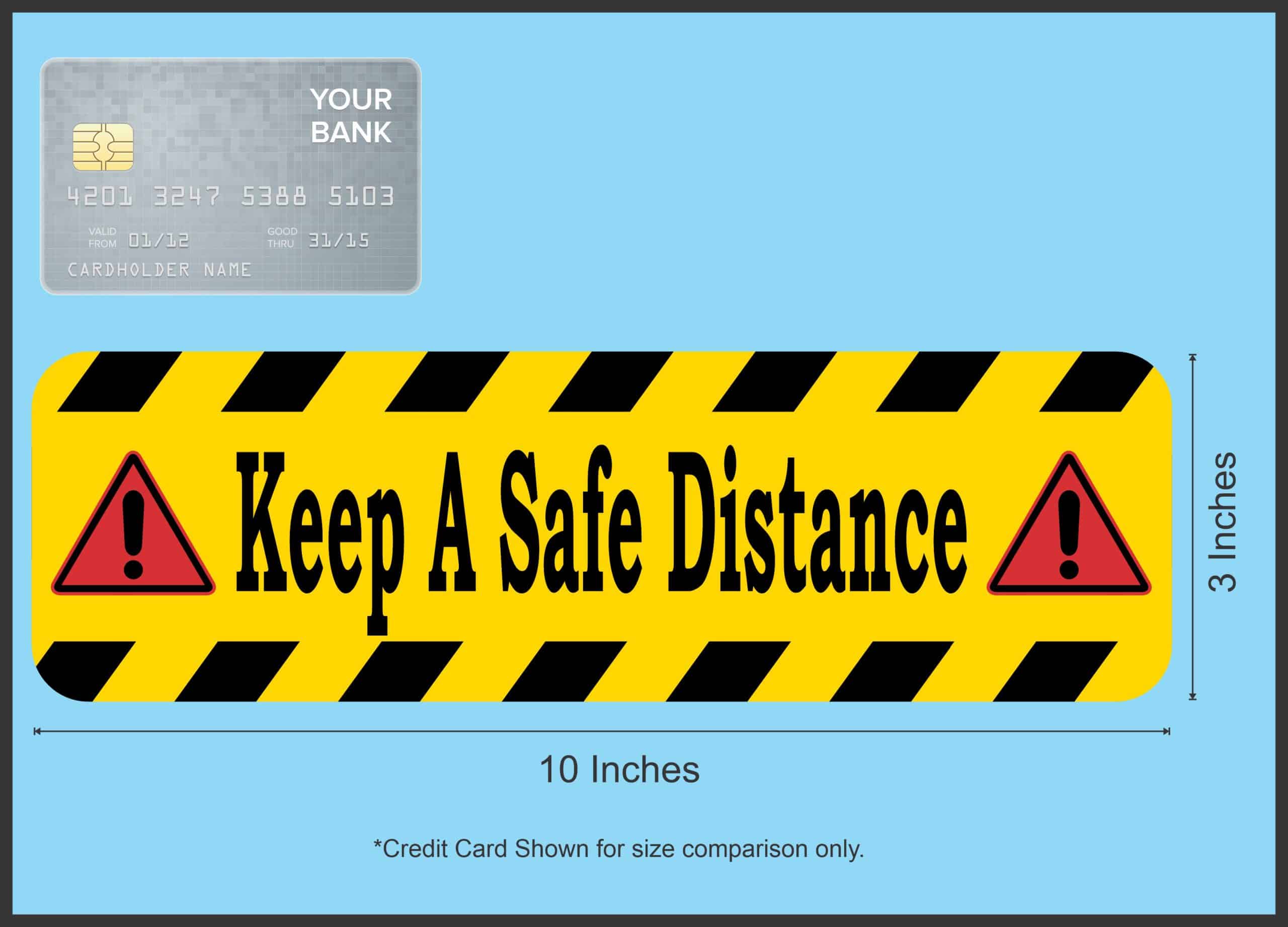10in x 3in Keep A Safe Distance Magnet Magnetic Caution Sign Bus - Image 4
