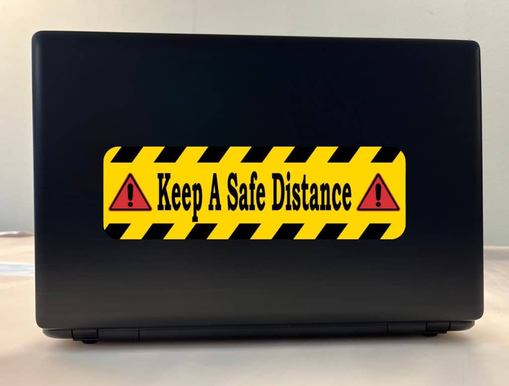 Safe Distance Sticker 10in x 3in Keep A Safe Distance Sticker Vinyl Business Caution S ...